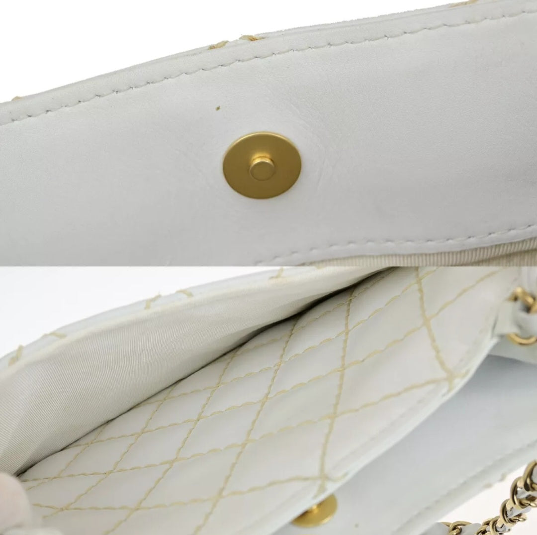 CHANEL Quilted Wild Stitch CC Logo Chain Shoulder Bag