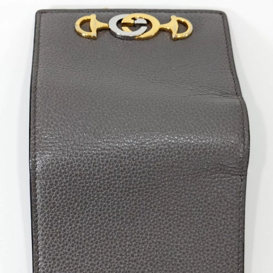 GUCCI GG Zumi Compact Wallet Wristlet with Box and Dustbag