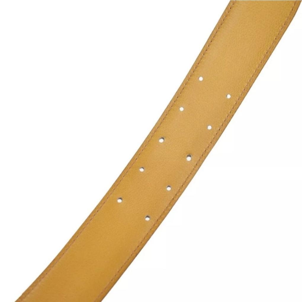 HERMES Bordeaux Red Leather Belt with Gold Buckle
