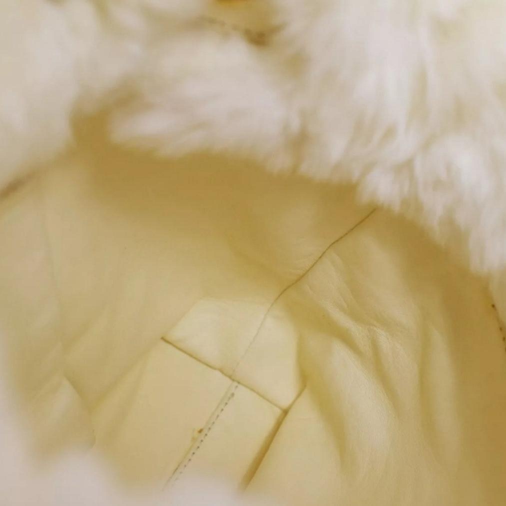 CHANEL Harlequin Ivory Fur and Chain Tote Bag