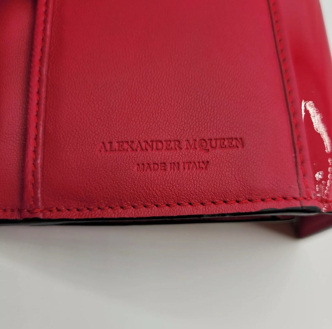 ALEXANDER McQUEEN Fucsia Soft Patent Leather Continental Wallet, New