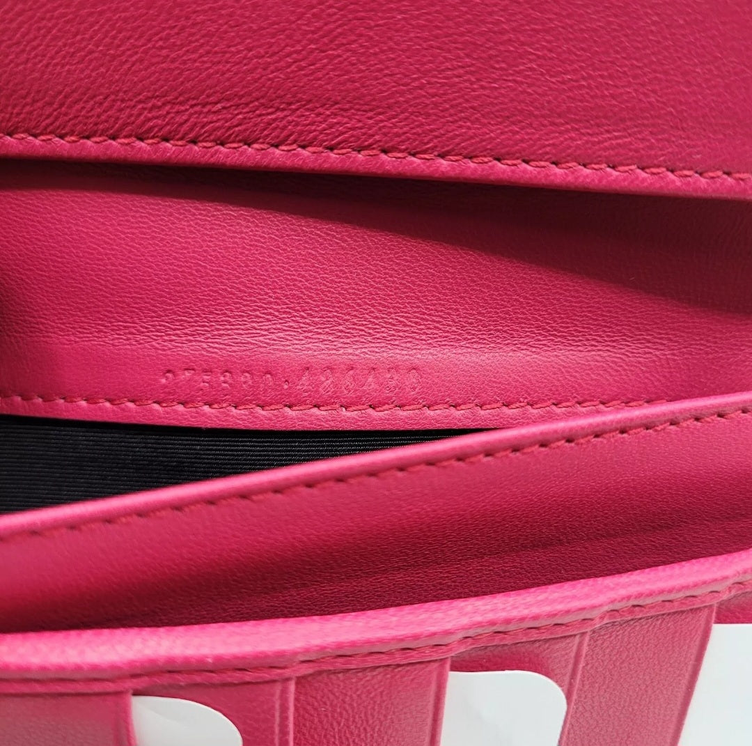 ALEXANDER McQUEEN Fucsia Soft Patent Leather Continental Wallet, New