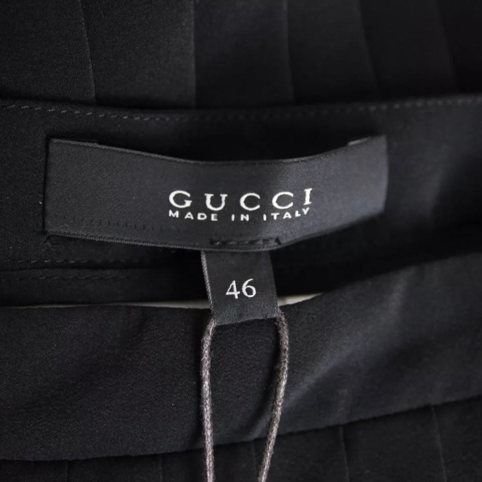 GUCCI Runway Silk Pleated Black/White Skirt, New
